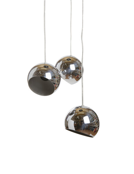 Vintage hanglamp, chromen ballen aan snoer