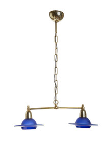 Duo Hanglamp, Blauw Glazen Kapjes