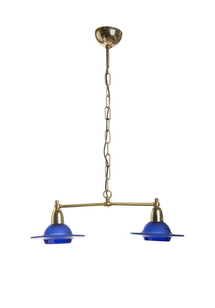 Duo Hanglamp, Blauw Glazen Kapjes