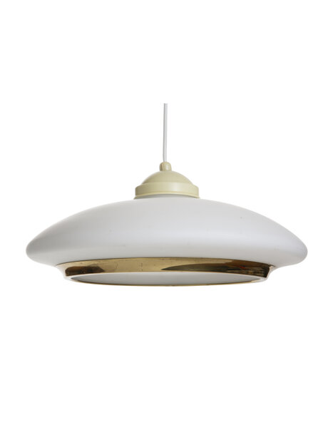 Wiite hanglamp, glazen kap aan snoer