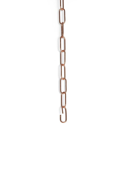 Lamp chain, made of red copper coloured metal, link 4.0x1.5 cm