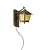 Small wall lamp, lantern with brown glass