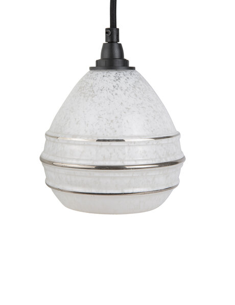 Vintage wall lamp, white cloudy glass shade