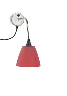 Vintage Wandlamp, Rood Mat Glazen Kapje