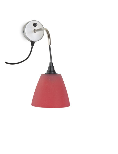 1960s wall lamp, red frosted glass