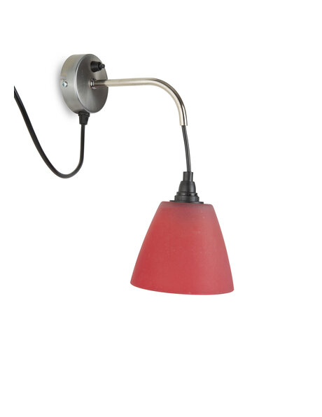 Jaren 60  wandlamp, rood mat glas