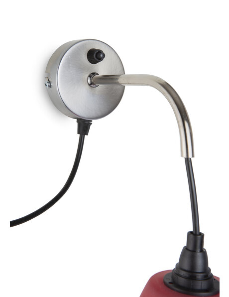 Jaren 60  wandlamp, rood mat glas