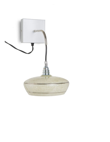 Vintage indoor wall lamp, chrome with glass