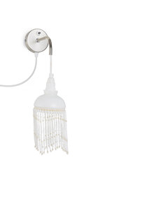 Retro Wall Lamp with White Glass Beads