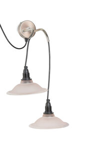 Wall Lighting, Fixture with Two Pink Shades