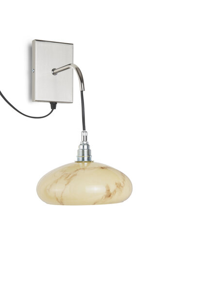 Wall lamp with Yellow-Brown Marbled Shade