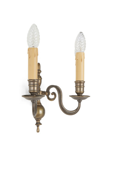 Landelijke wandlamp, houder met drie kaarsen