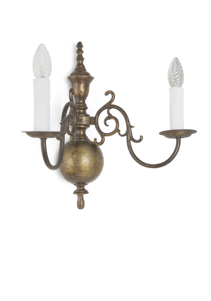 Klassieke Wandlamp, Koperen Kandelaar