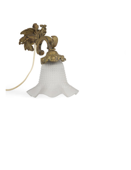 Wall lamp, brocante, checked skirt shade