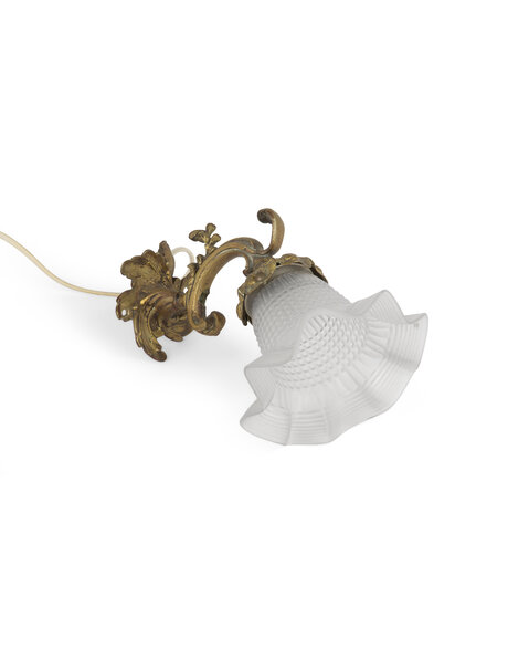 Wall lamp, brocante, checked skirt shade