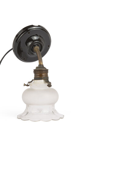 Industrial Wall Lamp with Black Ceramic