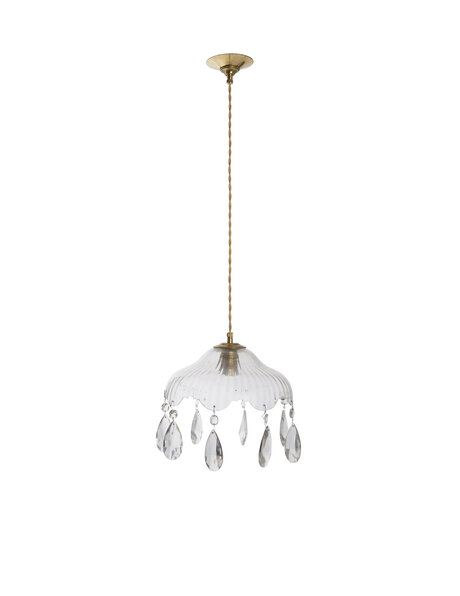 Chandelier, hanging lamp, small, clear glass