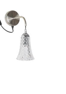 Matt Chrome Wall Lamp, Thick Glass Shade