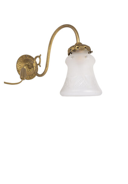 Classic Wall Lamp, Matt Glass Lampshade, 1930s