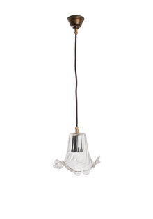Small Hanging Lamp, Clear Glass Skirt