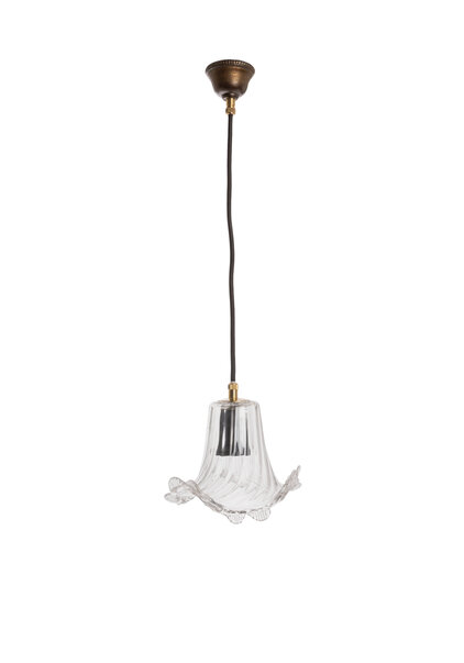 Small Hanging Lamp, Clear Glass Skirt