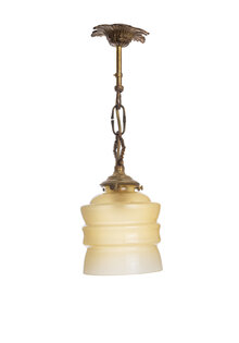 Small Glass Hanging Lamp, Brown