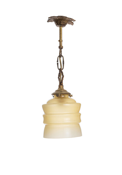 Small Glass Hanging Lamp, Brown
