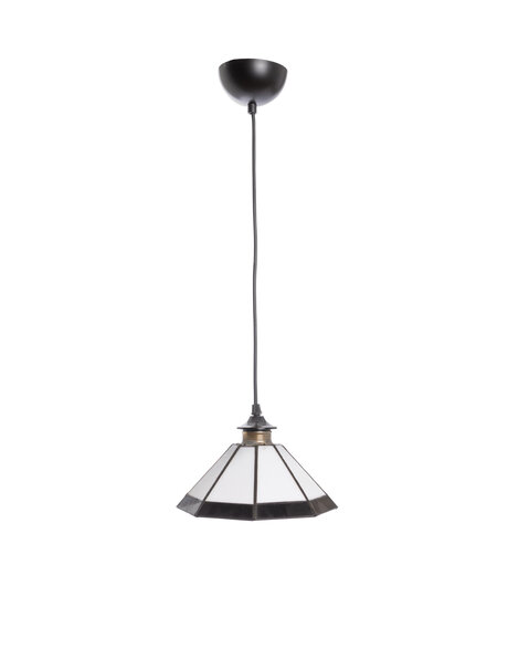 Glass hanging lamp, black and white