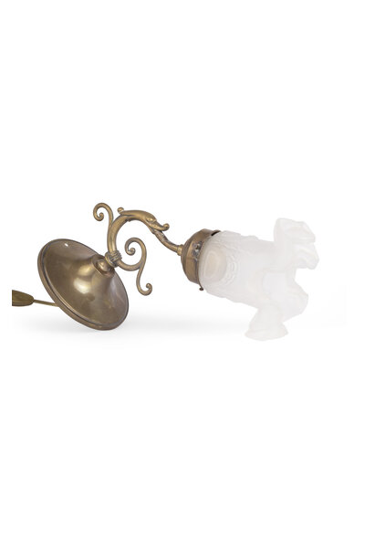 Classic Wall Lamp, Burnished Brass with Glass Shade
