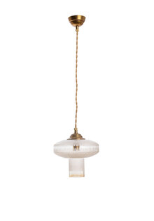 Small Glass Hanging Lamp, Mushroom, 1940s-50s