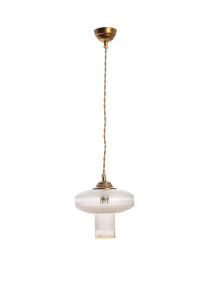 Small Glass Hanging Lamp, Mushroom, 1940s-50s