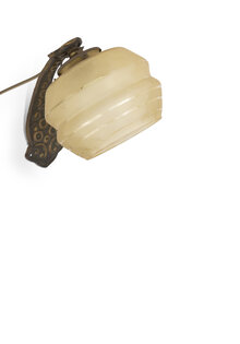 Classic Wall Lamp with Brown Glass Shade, 1940s