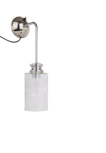 Vintage Wandlamp, Glazen Kap aan Steel, Jaren 50