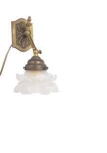 Antique Wall Lamp with Rose Shade
