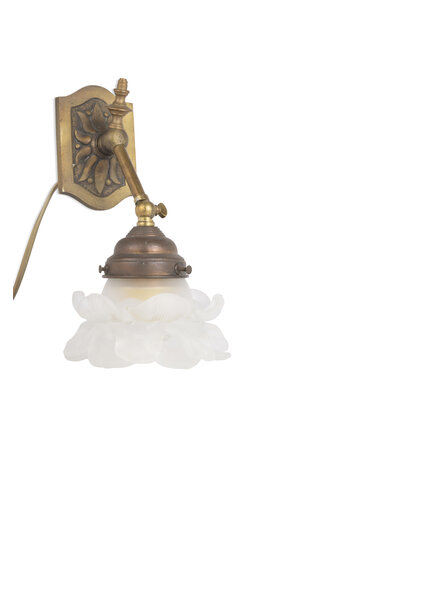 Antieke Wandlamp met Rozen Kapje