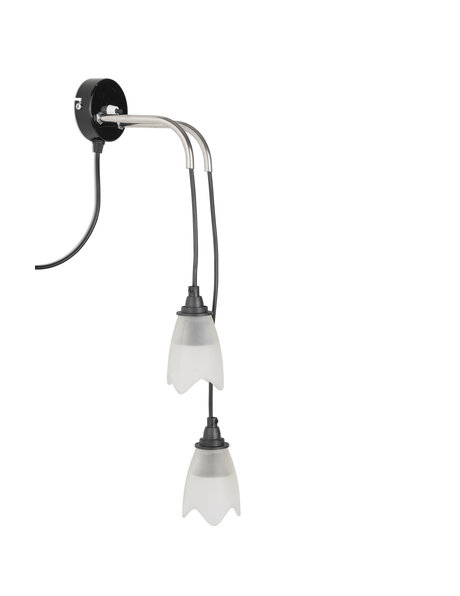 Vintage wall lamp, 2 hanging glass chalices