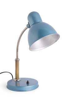 Bureau Lamp, Blauw Metaal, ca. 1950