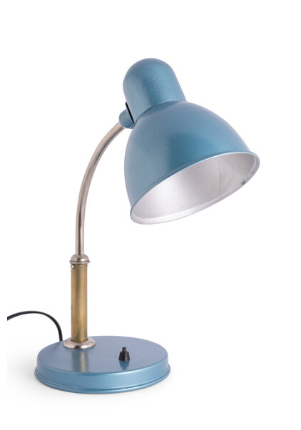 Desk Lamp, Blue Metal, 1950s