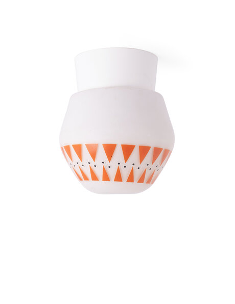 Plafondlamp, vintage, oranje gedecoreerd