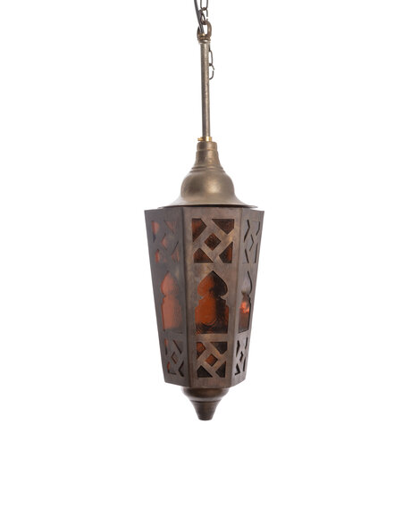 Brown brass hanging lamp, Moroccan style