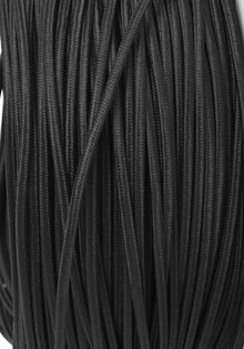 Black Flat Fabric Electrical Cord, 2-Wire Cord