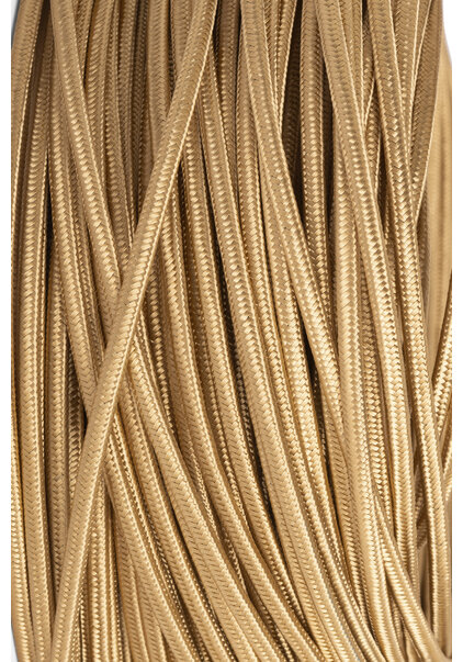 Gold Flat Fabric Electrical Cord, 2-Wire Cord