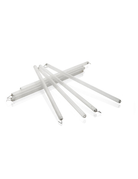 Art Deco kralen, hol buisje met lijntjes