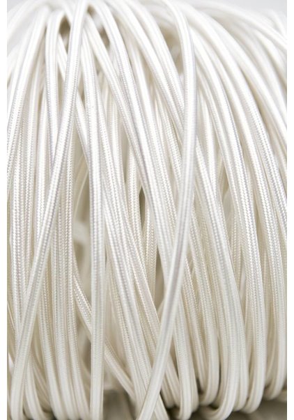 Lamp Wire, with Fabric Cover, White, Round Shape, 3-Core