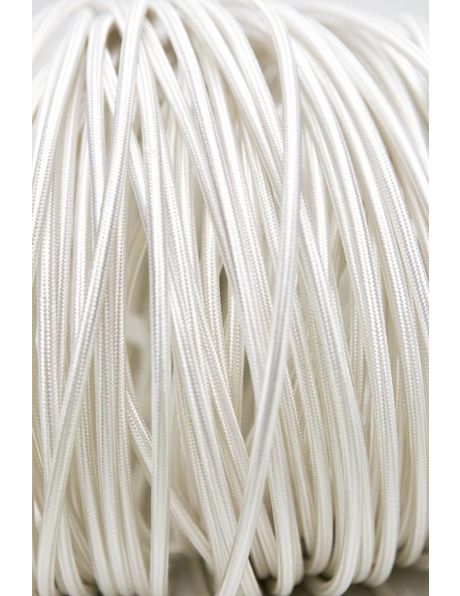 Electrical cord, made of fabric, 3-core, white, round