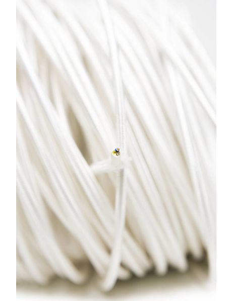 Electrical cord, made of fabric, 3-core, white, round