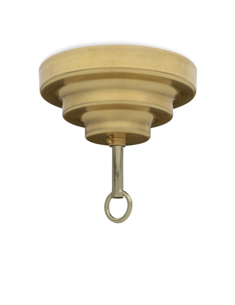 Plafondkap, messing, trapvormig, compleet voor ketting