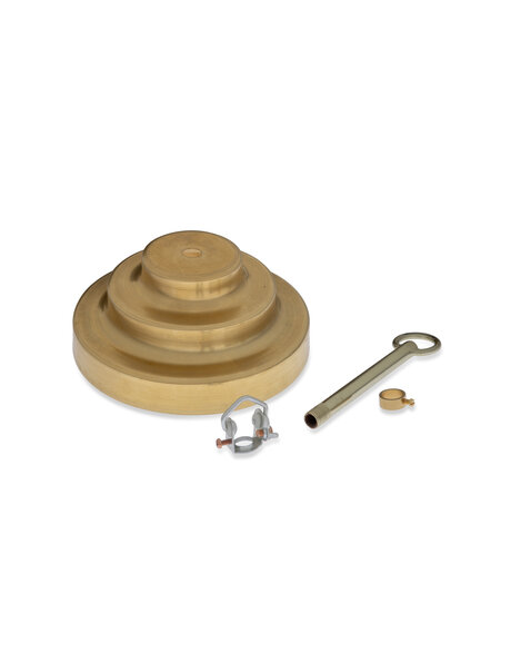 Ceiling plate, stair shaped, brass, complete for chain