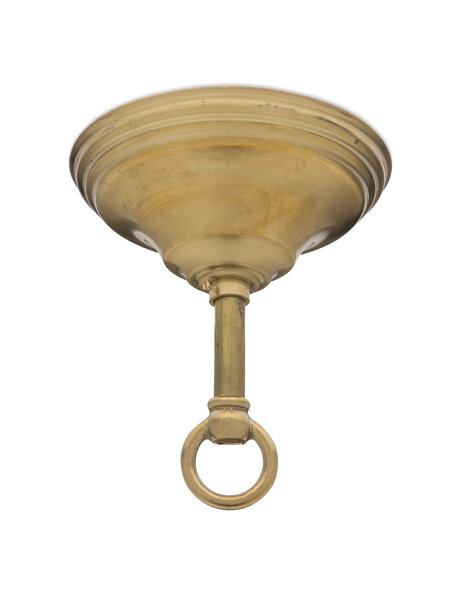 Brass ceiling rose, complete for chain