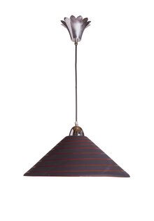 Glass Hanging Lamp, Red Spiral, 1970s